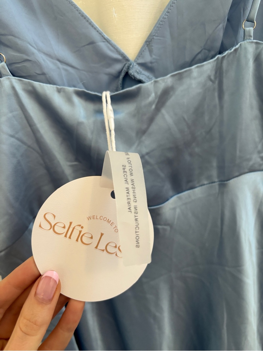 Selfie Leslie Light Blue Satin Slip Gown - Picture 4 of 5